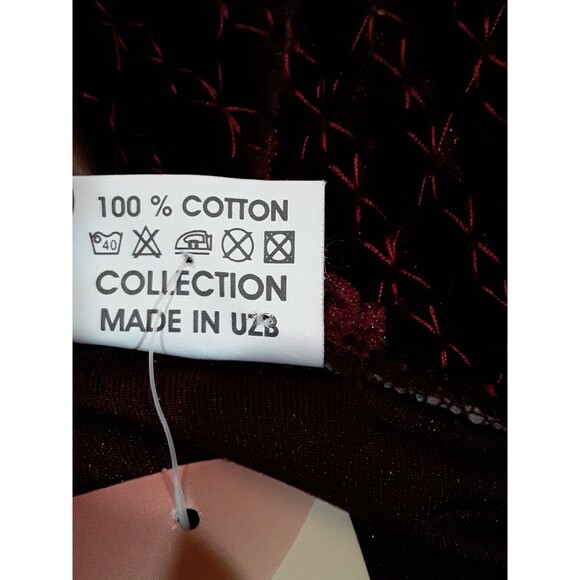 NWT Womens Robe Ornate Velvet Burgundy, Size L - Picture 9 of 11